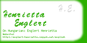 henrietta englert business card
